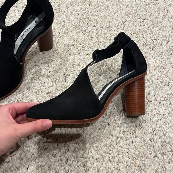 Matt Bernson Suede Round Heel Cut Out Sandals Sz 9 B Casual Formal - Picture 2 of 7